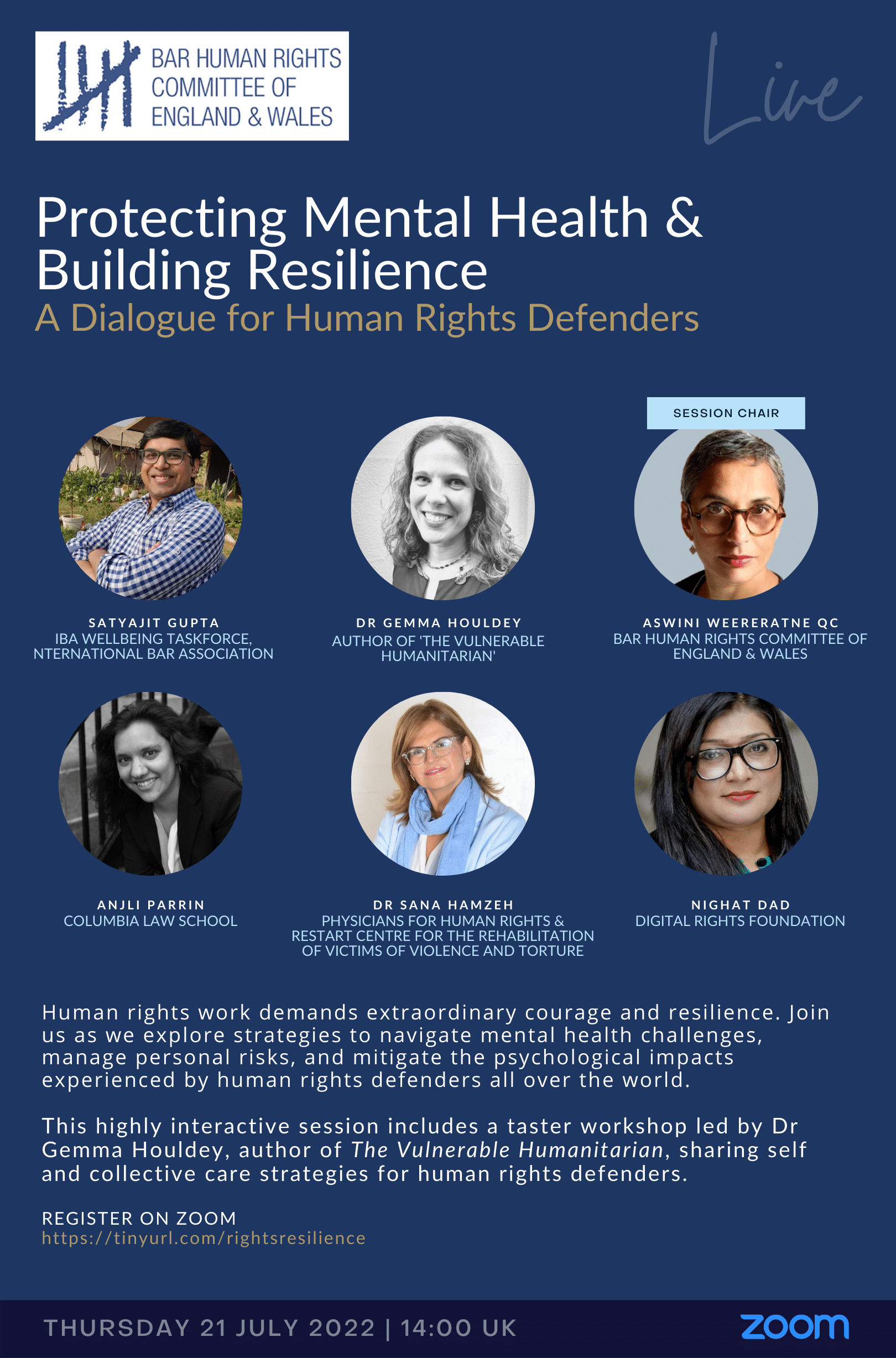 Protecting Mental Health and Building Resilience A Dialogue for Human Rights Defenders